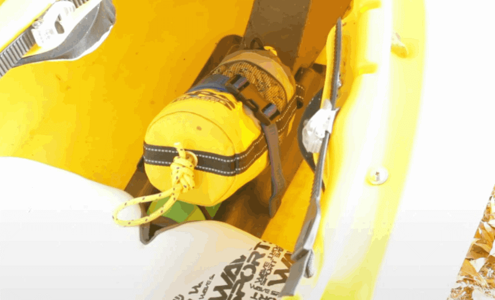 securing throw rope with single clip